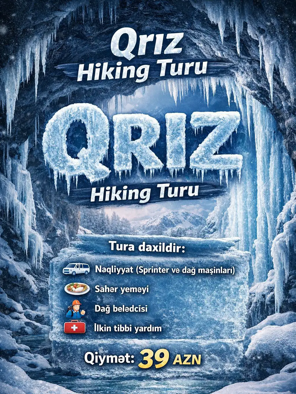 Quba - Qrız kəndi - Hiking Turu: Donmuş Qur-qur şəlaləsi bizi gözləyir - 1 günlük / 39 AZN 
